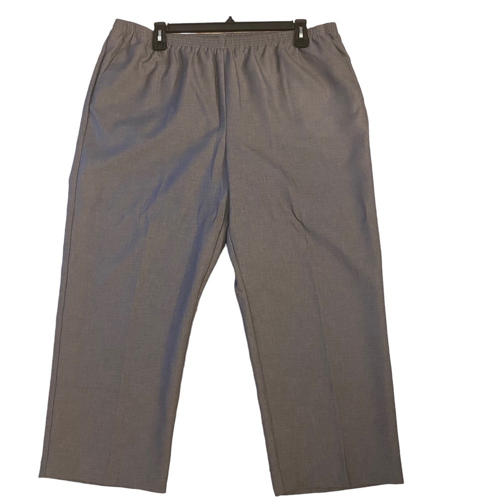 Alfred Dunner Gray Dress Pants Plus‎ Size Womens 24 Short Elastic Waistband